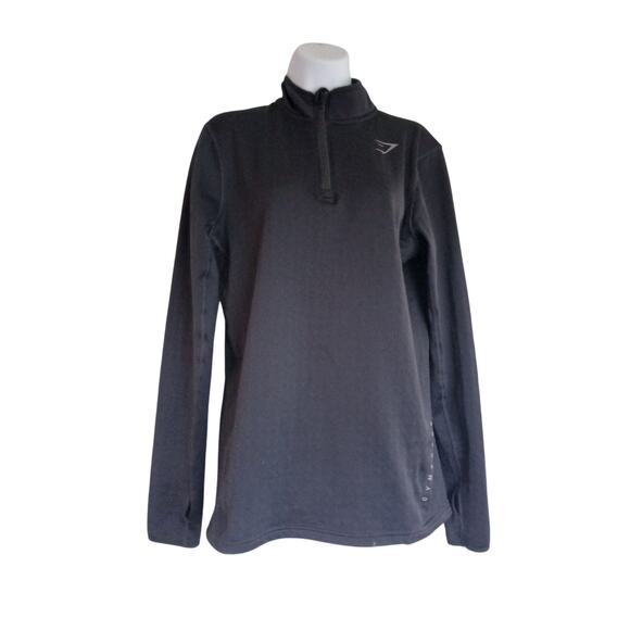 Gymshark Training ¼ Zip Jacket Women’s M • Black Slim Fit Activewear Pullover - Picture 4 of 10